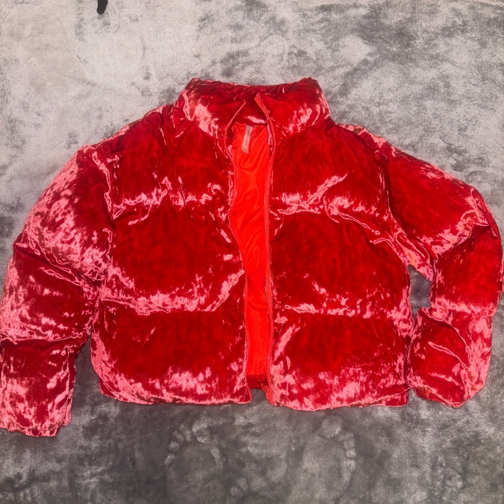 Fabletics Vibrant Red Velvet Jacket